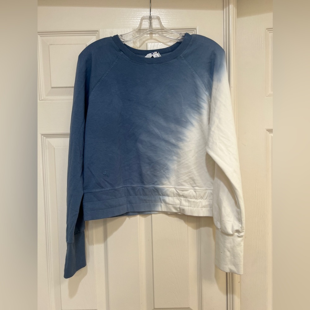 Joy Lab Blue White Cropped‎ Sweatshirt Size M